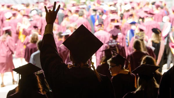 New grads leave the spring 2015 Barrett convocation