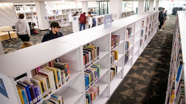 Hayden Library book racks