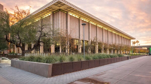 outside of Hayden Library