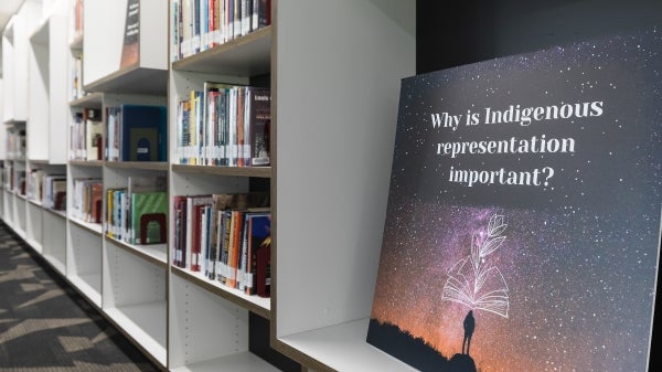 Shelves of books in a library