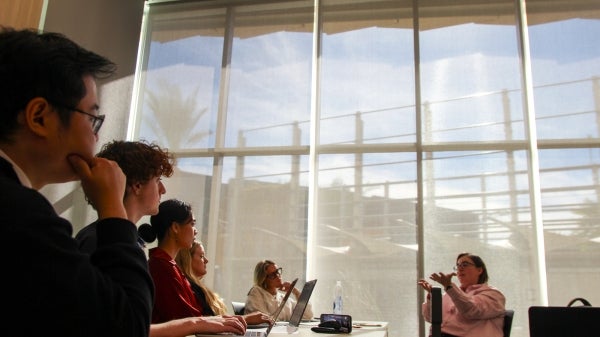 Students interview a staff member from the City of Phoenix