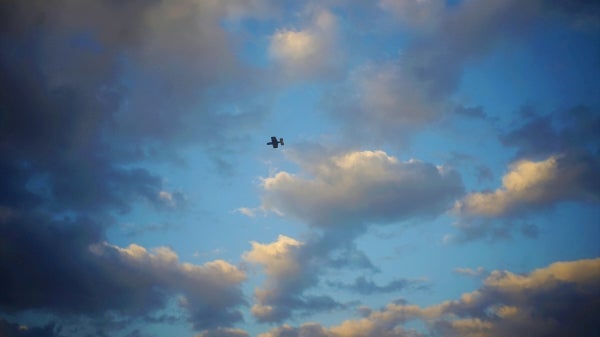 The Air Devils’ aircraft on a test flight before the competition.