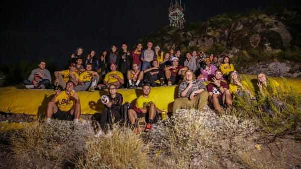 Students camp out to protect the A on &quot;A&quot; Mountain