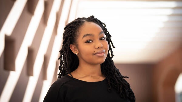 Portrait of ASU sophomore Ashley Anne Njoki Harris.