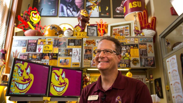 ASU superfan in his office