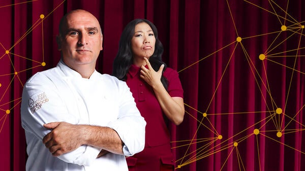 Portraits of chef José Andrés and ASU Gammage Artist in Residence Kristina Wong.