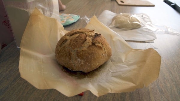 loaf of bread on table