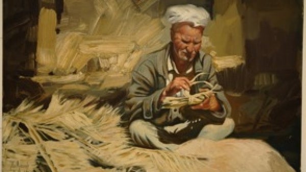 “Basket Maker,” oil on canvas