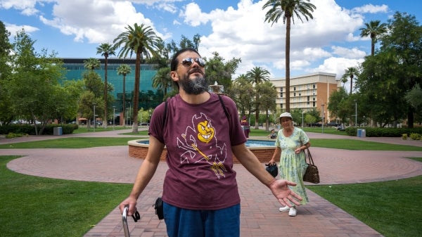 Arturo “Art” Virgen-Sandoval tours Old Main in Tempe