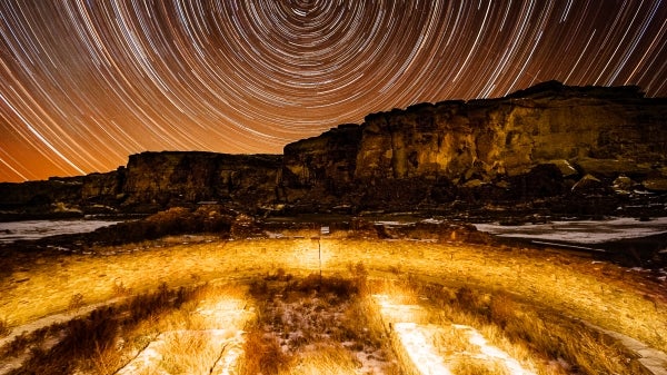 Chaco canyon kiva at night.