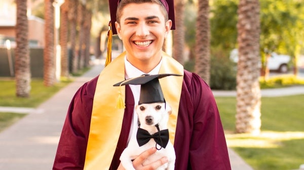 Connor Tummond and his dog