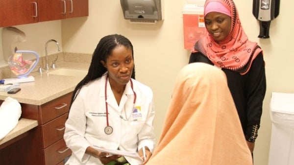 Dr. Crista Johnson-Agbakwu and Somali cultural health navigator Owliya Abdalla SIRC Southwest Interdisciplinary Research Center Watts College