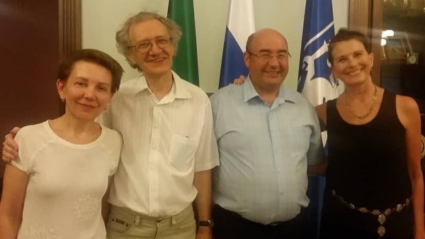 Left to right: Marina Solnyshkina, Prof., Laboratory "Intellectual Technologies of Text Management" Kazan Federal University, Valeriy Solovyev Prof.,  Laboratory "Intellectual Technologies of Text Management" Kazan Federal University, Radif Zamaletdinov, 