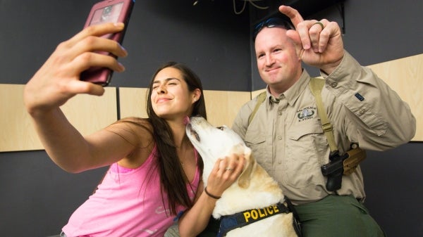 Disney the police dog takes a selfie