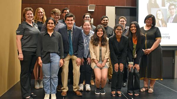 Grand Challenges Scholars pose for a photo as a group.