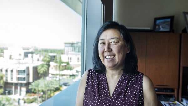 Arlene Chin in her office at the ASU Foundation. 