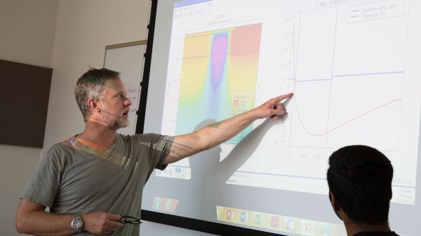 Associate Professor Hugh Barnaby looks to make electronics more secure through new reliability modeling and cybersecurity technologies. Photographer: Jessica Hochreiter/ASU