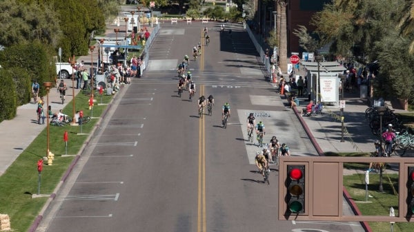 people in bike race on ASU Tempe campus