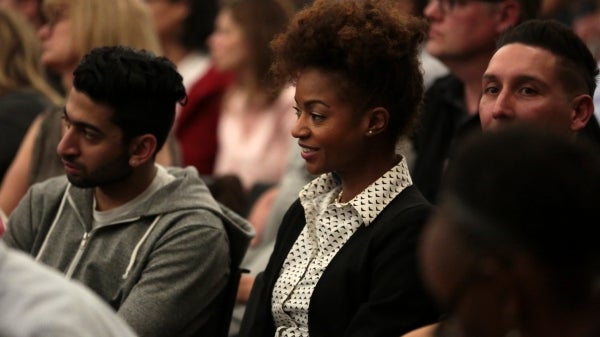 Crowd, Robby George and Cornel West