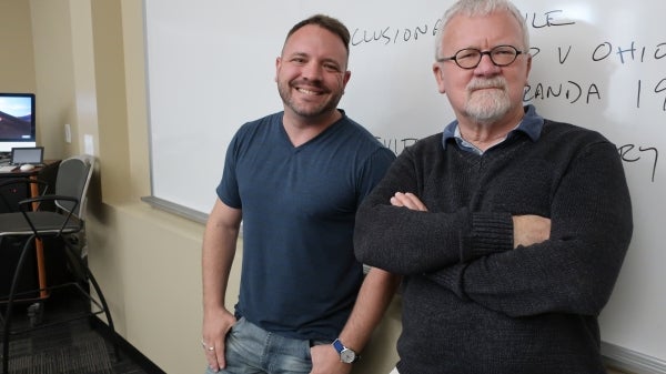 Professor Michael Stanford and student veteran Chad Elsner