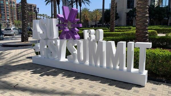 large ASU+GSV sign on San Diego street