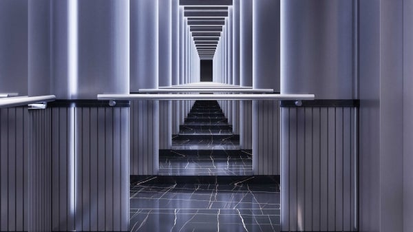 iStock photo of a mirror in an elevator showing a repeated reflection far into the distance