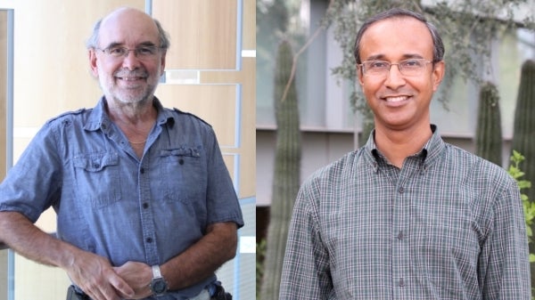 Collage of portraits of ASU Professors Grant McFadden (left) and Masmudur Rahman.