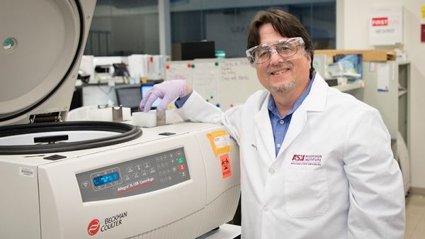 Mitch Magee is a researcher in the Biodesign Institute. Photo by Jason Drees.