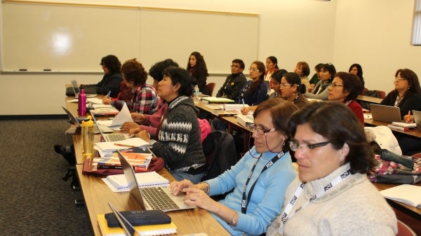 Peruvian students in class