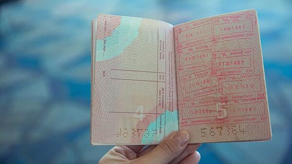 Inside of passport book