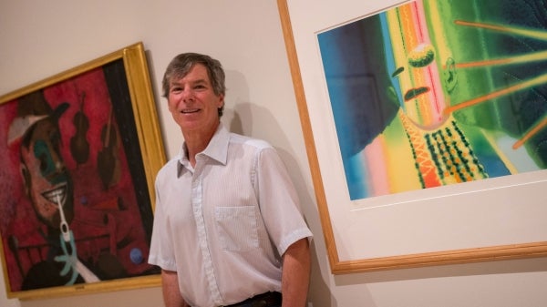 ASU engineer Nathan Newman in an art gallery