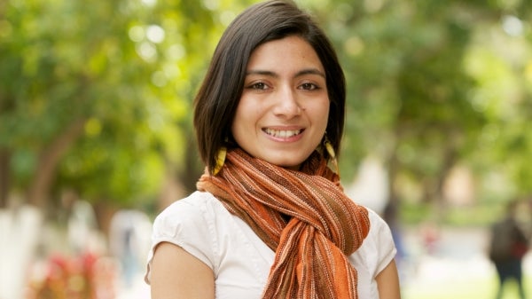 Woman wearing a scarf