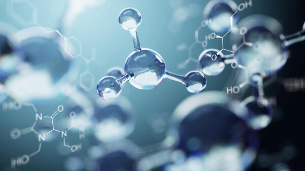 Graphic illustration of chemicals on a molecular level.