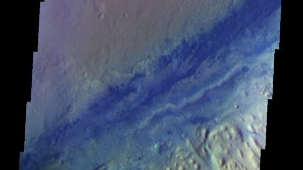 THEMIS view of Gale Crater floor in color.