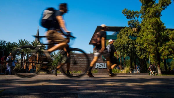 Person riding bicycle