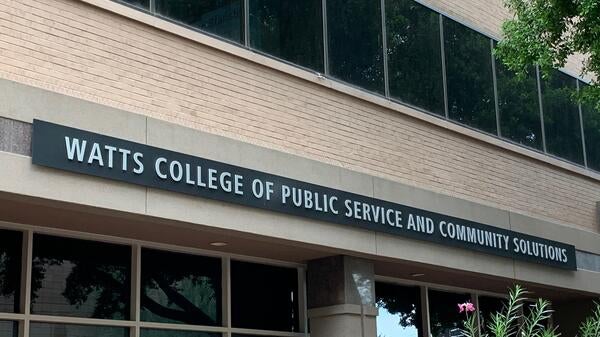 Watts College of Public Service and Community Solutions, sign, Arizona State University