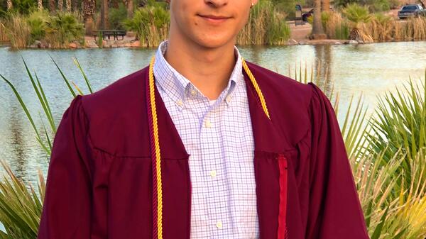 Courtesy image of graduating ASU student Zane Encinas