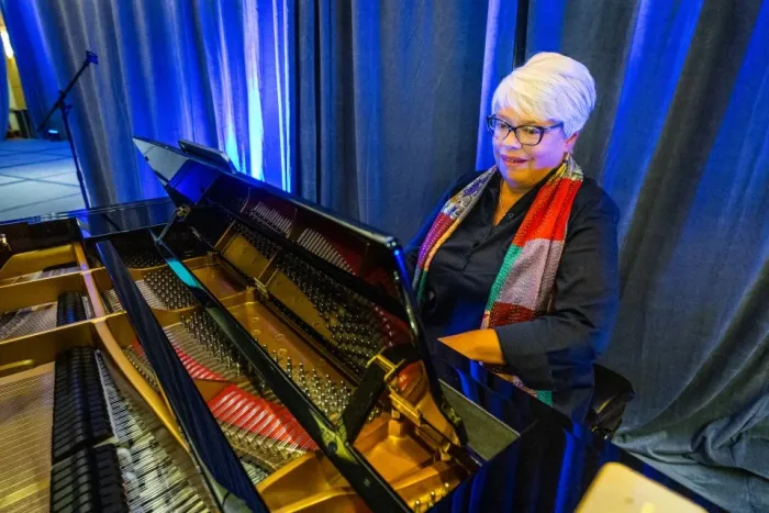 Woman playing the piano