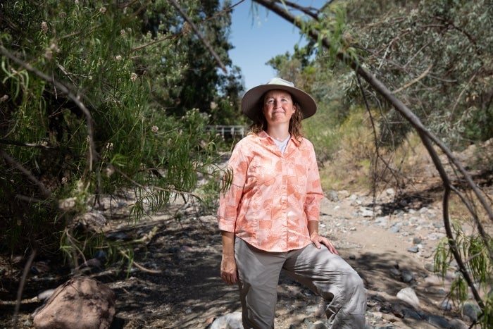 Portrait of woman in a desert wash