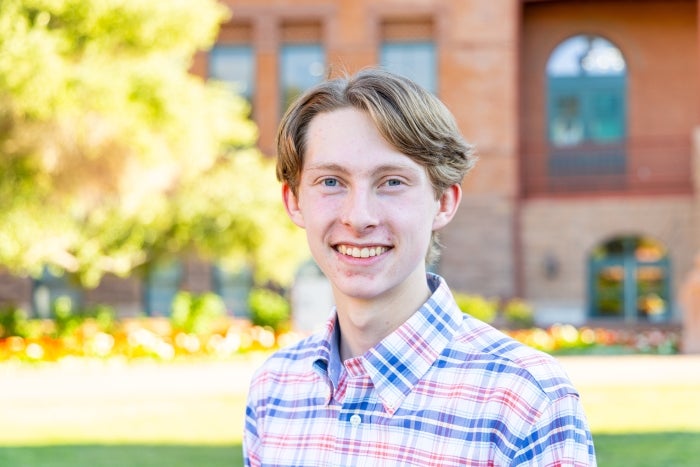 Headshot of Ethan Leventhal in front of Old Main on the Tempe campus.