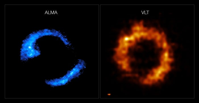 galaxy PJ0116-24, shown side-by-side. 