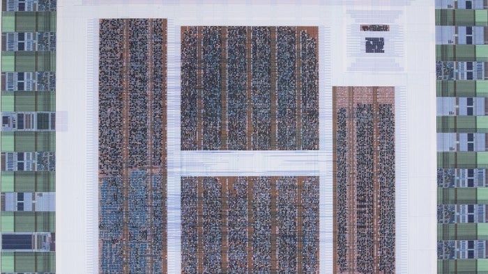 A close up photo of a microchip.