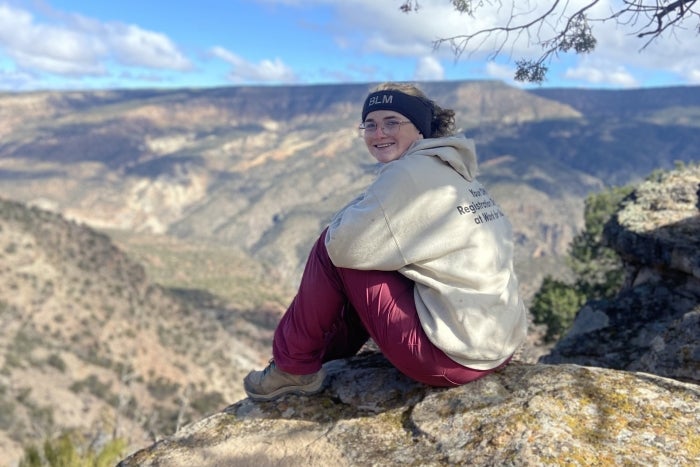 Becky Stanton on location with the BLM