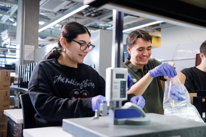 Alexis Vasquez (left), a CXFEL student worker. 