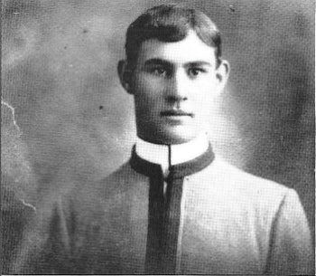 Historical black and white portrait of young man