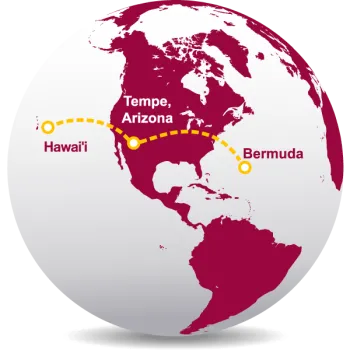 School of Ocean Futures locations in Tempe, Hawai'i and Bermuda