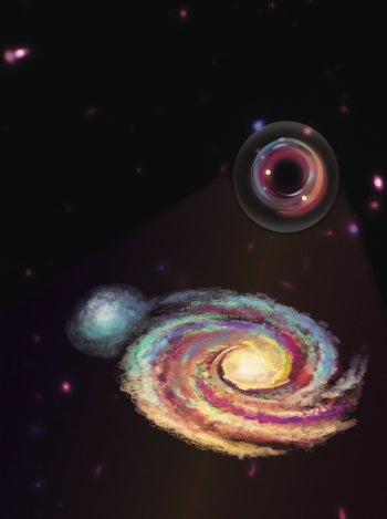 Artist’s depiction of the gravitationally lensed galaxy PJ0116-24 