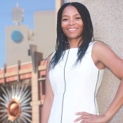 Naketa Ross stands outside of an ASU building