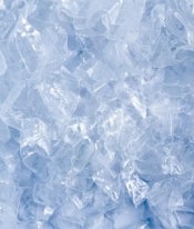 Close-up of an ice-like material.