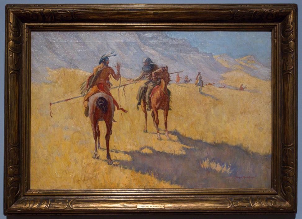 Painting of people on horses